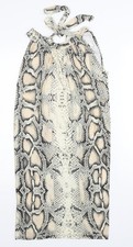 Getragenes Damen Bleistiftkleid Mehrfarbig Animal Print Polyester Einheitsgr&ouml;&szlig;e