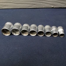 Indestro Select 8pc Socket Set 1/2 drive SAE Vintage U.S.A.