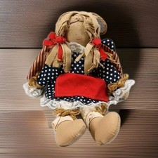 Muñeca Angel Rag 11" Peluche Juguete Americano EE. UU. Rojo Blanco y Azul