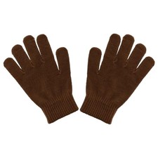 Ladies Gloves Magic Knit Gloves for Women Solid Colors One Size Brown