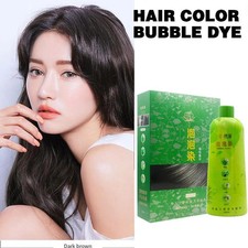 500ml 3in1 Brimless Long Lasting Hair Dye Bubble Shampoo Black Grey Color Unisex