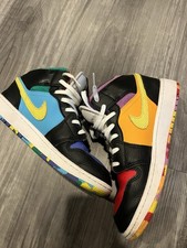 Nike Air Jordan 1 Mid SS Championships GS Black Multi Color Sz 5Y Kids Youth