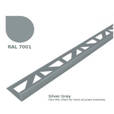 RAL 7001 Silver Grey 20mm tile trim 2.5mtr length x3