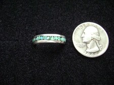 Vintage Southwestern Sterling Silver and Crushed Turquoise Ring Size 5