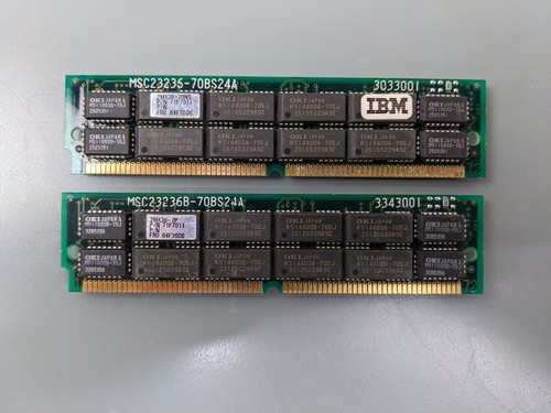 (2) IBM 8MB FPM SIMMs, 72-pin RAM Memory Sticks (16MB Total) 71F7011 64F3606 - Picture 2 of 3