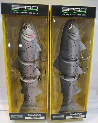 Lot of 2- Spro Swimbait 8'' Jointed Glidebait Lure 4.4oz For Freshwater Saltwater
