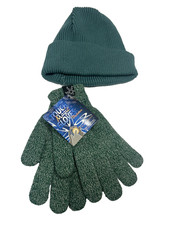 boys winter hat with gloves solaray one size green touch magic