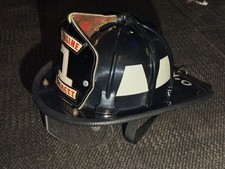 CAIRNS & BROTHER FIRE HELMET VINTAGE FIREMAN RESCUE FIREFIGHTER BOSTON/EVERETT