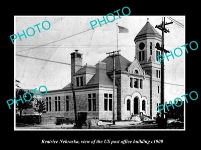 Beatrice Nebraska Us Post Office Building c1900 Old Large Historic Photo