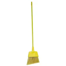 Tough Guy 1Vac5 12 In Sweep Face Angle Broom, Medium, Synthetic, Yellow