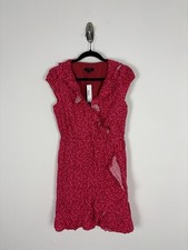 Nwt J. Crew V-Neck Ruffle Mini Dress Size 2 Pink Red Floral Print A-Line