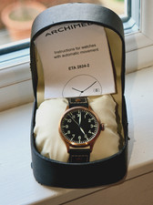 Archimede Bronze Pilot's watch with Swiss ETA movement