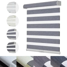 Persilux Cordless Zebra Blinds for Windows Jacquard Pattern (34" W x 72" H,)