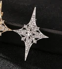 Rhinestone Star Brooch for Men Women – Crystal Lapel Silver Tone Pin Badge Gift