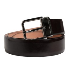 DOLCE & GABBANA Belt Men Black Calfskin Leather Metal Buckle 95cm / 38in 400usd