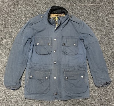 BLUE Barbour Bedale Jacket Waxed Cotton Size Medium