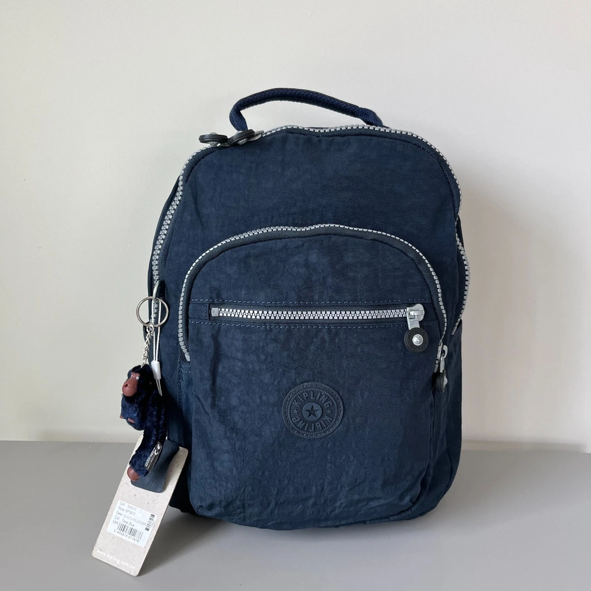 Kipling Challenger Backpack Dark Blue Small Travel Monkey Charm MSRP $109 NEW kipling challenger backpack products for sale | eBay main image 4