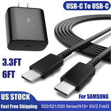 45W USB-C Super Fast Wall Charger + CableFor Samsung Galaxy S23 S22 S21 + Ultra