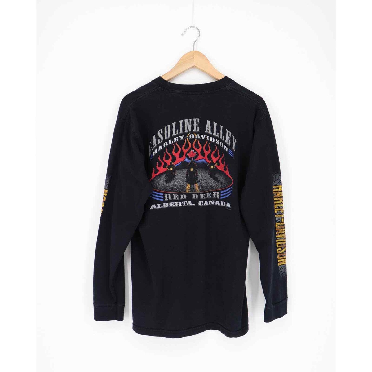 HARLEY DAVIDSON GASOLINE ALLEY RED DEER TEE SHIRT BLACK L | eBay