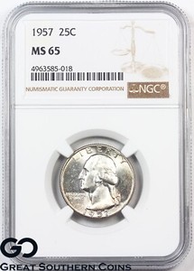 1957-Washington-Quarter-NGC-MS-65
