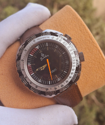 Rare Vintage SANDOZ GMT World Time Internal Rotating Bezel Compressor  Watch