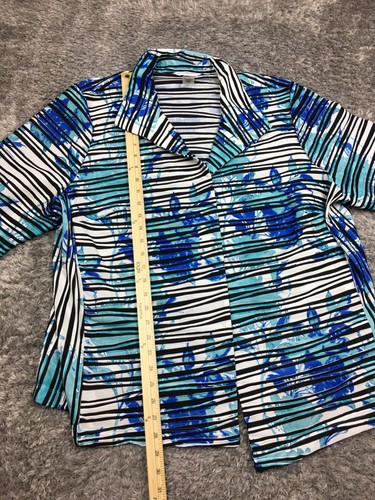 Allison Daley Jacket Womens Size 22W Blue Striped Woman Plus - Picture 9 of 13