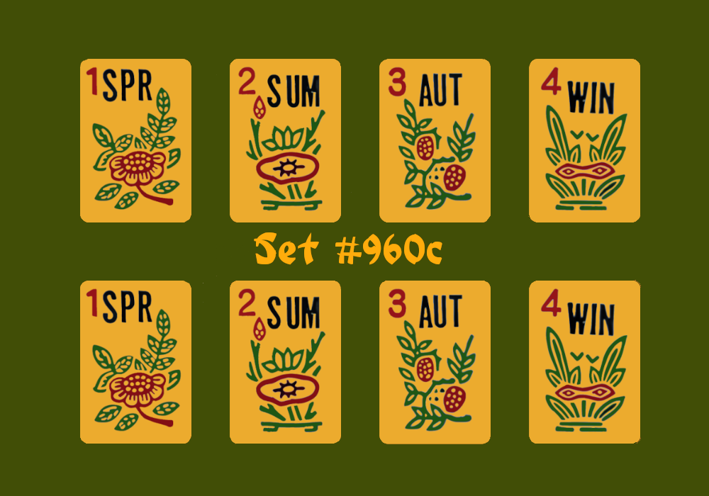 Adesivi Per Mah Jongg - Set #960 Con 10 Fiori E Joker - Spedizione Gratuita!