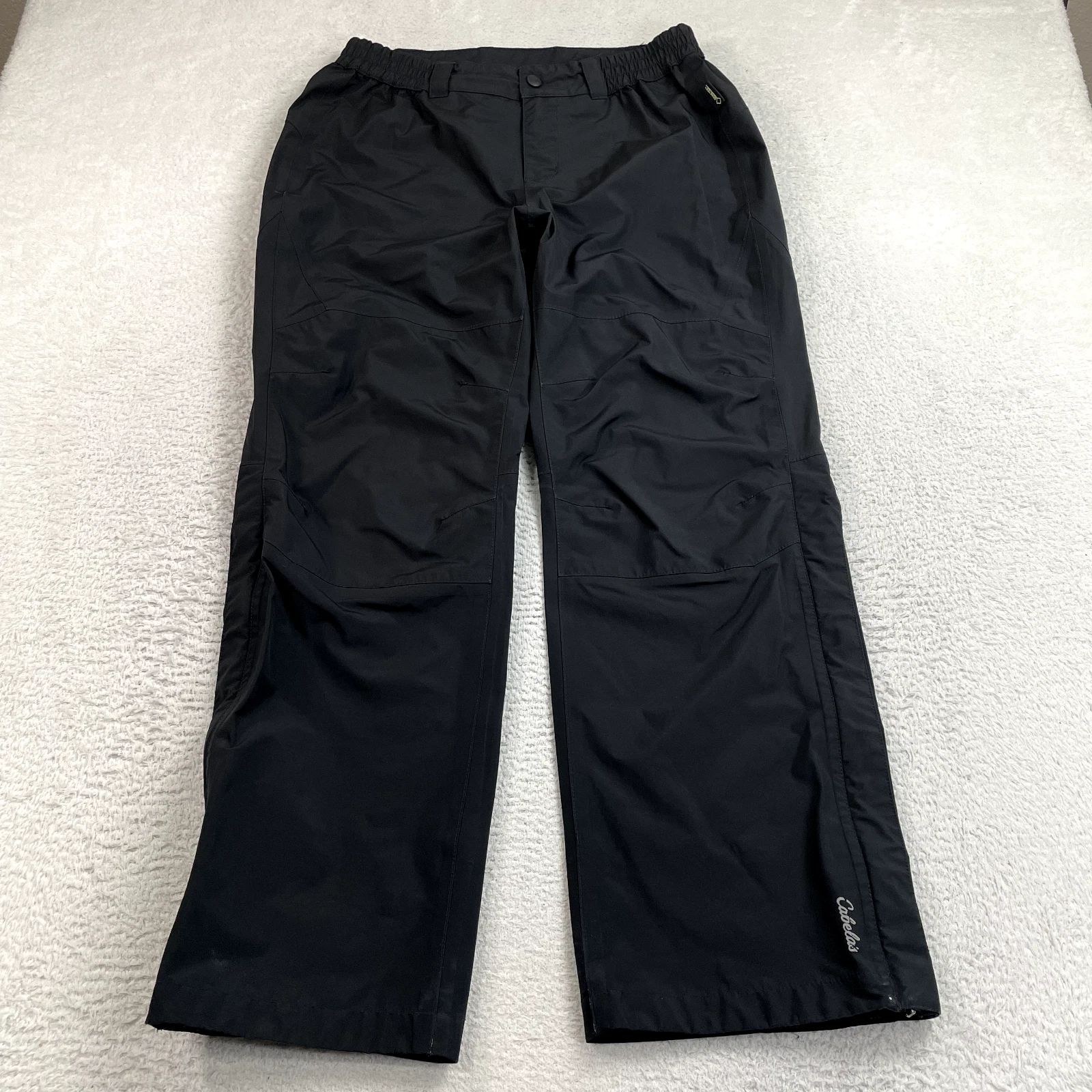 Cabelas Pants Mens Size Large (Fits 33X31) Black Waterproof Outdoors