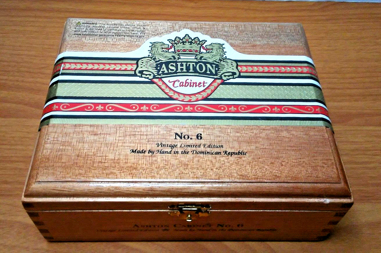 Ashton Cabinet No 6 Empty Wood Cigar Box Hand Crafted Dominican