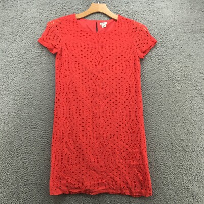 j crew orange eyelet dress J.Crew, Tiered Maxi Eyelet Sexy Orange Cross Back Knit Tank Dress Size S