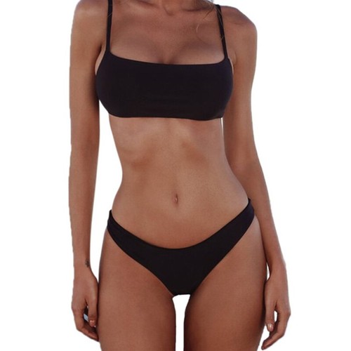 Women Solid Color Bikini Sexy Slim Small Chest Cover Gathered Wrap Bathing Suit - 第 42/48 張圖片