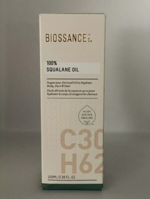 Biossance 100% Squalane Oil Body, Face & Hair Full Size 3.38oz/100mL