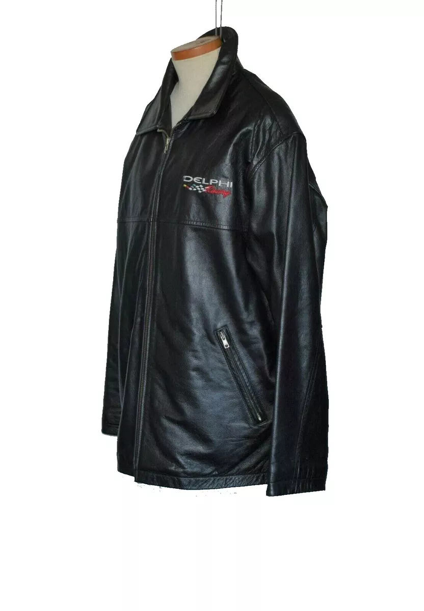 North End Genuine High Quality Leather Men s Black Zipper Jacket Size L