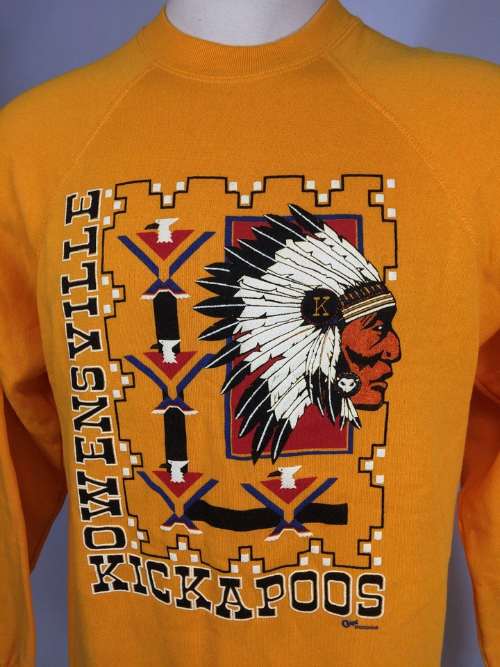 NOS Mint 80s ViNtAgE School Gym Indian Cherokee Navajo Southwest SwEaTsHiRt L/M - Image 2 of 4