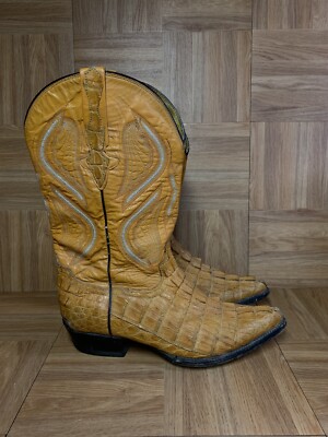 RARE? Premier Made in Mexico Brown Alligator Boots Sz 9  display picture 1