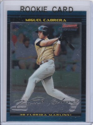 MIGUEL CABRERA ROOKIE CARD 2002 Bowman Chrome Draft Pick $$ MIGGY BASEBALL RC