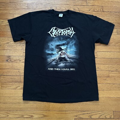 Vintage Cryptopsy and Then You'll Beg Black Tee T-Shirt XL Death