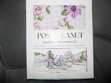 POSH PEANUT ARABELLA SWADDLE AND HEADWRAP SET NEW