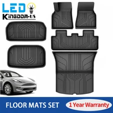 3D Molded Floor Mats +Cargo Liner for 2020 - 2024 Tesla Model Y All Weather TPE
