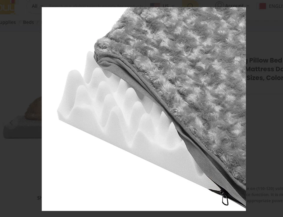 Furhaven Pet - Large Sofa-Style Deluxe Orthopedic Dog Pillow Bed GRAY NEW - Image 4 of 4