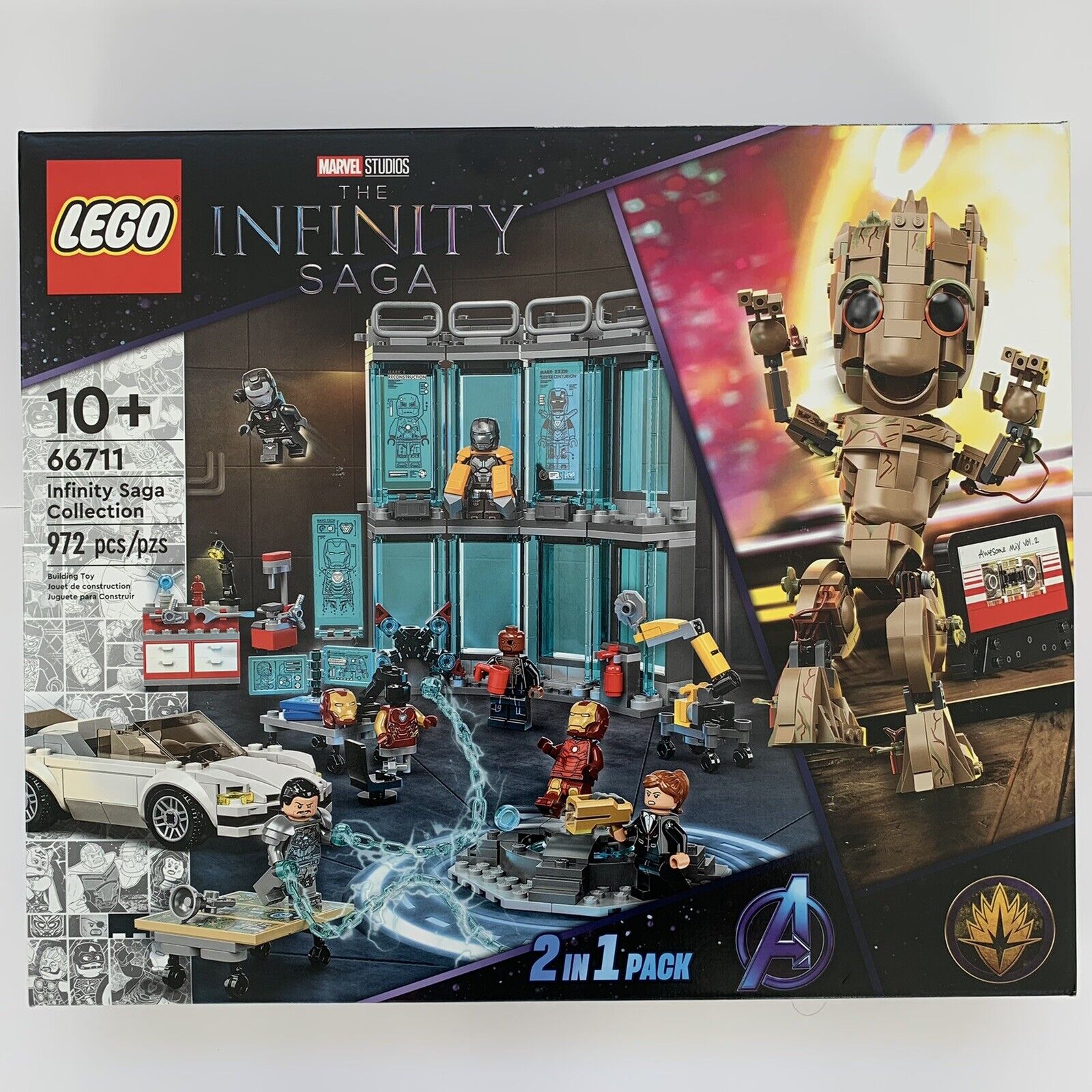 LEGO Marvel 2-in-1 THE INFINITY SAGA 66711 (76217 Groot +76216 Iron Man) NEW!