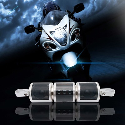 Motorcycle Bluetooth Audio Sound 12V Waterproof MP3 FM Radio Stereo Speaker