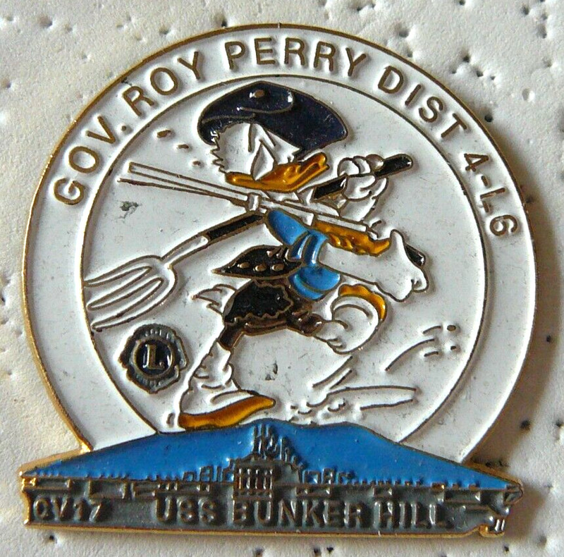 Lions Club Pins - DONALD DUCK, THE SAILOR ABOARD THE USS BUNKER HILL