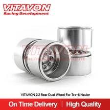 Vitavon CNC Alu 2.2" Rear Dual Bead Lock Wheel For Traxxas Trx-6 Hauler 1/10
