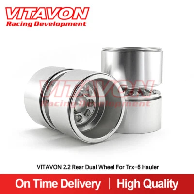 Vitavon CNC Alu 2.2" Rear Dual Bead Lock Wheel For Traxxas Trx-6 Hauler 1/10