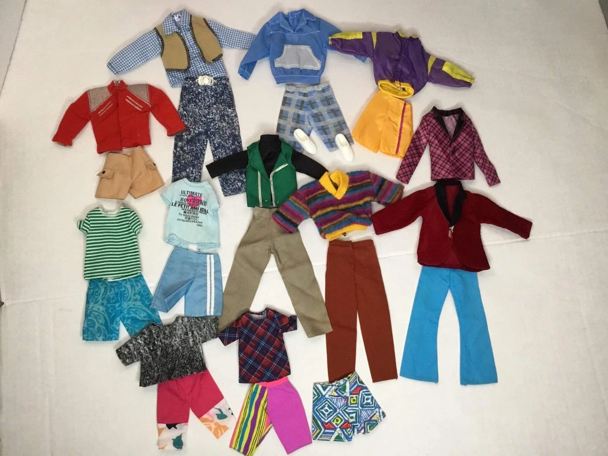 Barbie Ken Doll Clothes Lot 26 Pieces From the 80’s Shorts Pants Shirts  Shoes L2