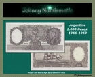 Argentina 1000 Pesoss 1966-69 UNC