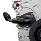 Honda K20 K24 Timing Chain Cover with AN10 Turbo Oil Drain - Black