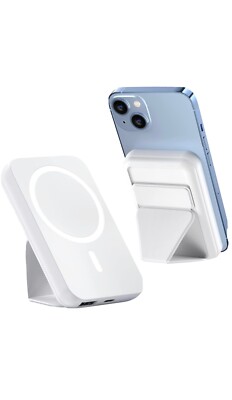 Iphone C6 Pro White Freestand 20W Magnetic Wireless  Charging Power Bank 8000mah