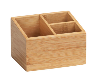 WENKO Bambus Organizer TERRA Box Aufbewahrungs Fächer Bad Küchen Gäste WC